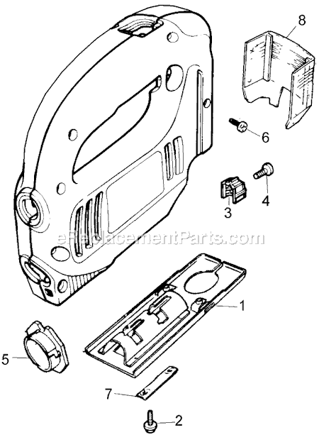 Page A Diagram and Parts List for HW5552 Type 1 Black and Decker Jig Saw